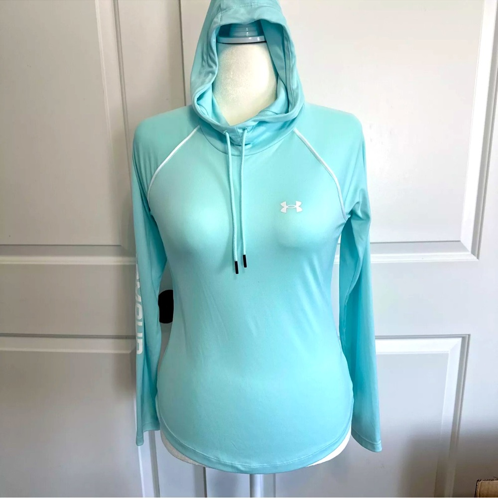 UNDER ARMOUR Women's Graphic Hoodie Light Blue SIZE: Small